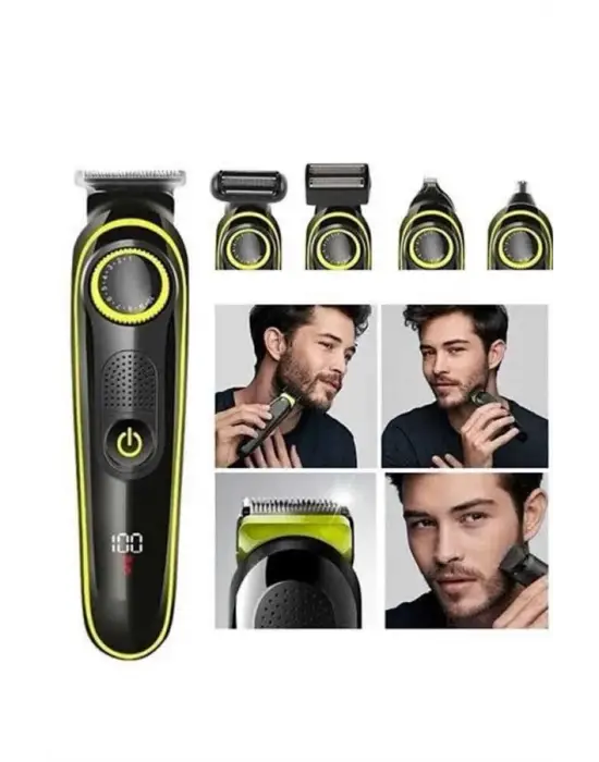 Saç Sakal Vücut Tıraş Makinesi 5in1 Kablosuz Burun Kulak Tıraş Makinesi