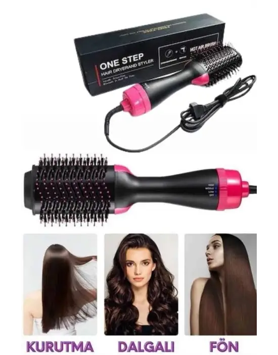 Saç Şekillendirici Ve Saç Düzleştirici Fön Tarağı Tarak Fırça 1200w Saç Kurutma