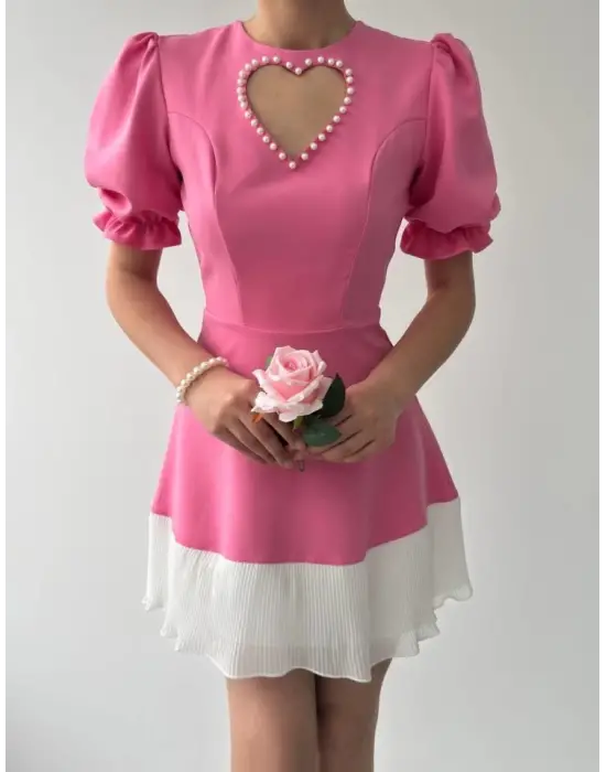 Omarı Zarif Dantel Detaylı Siyah Elbise