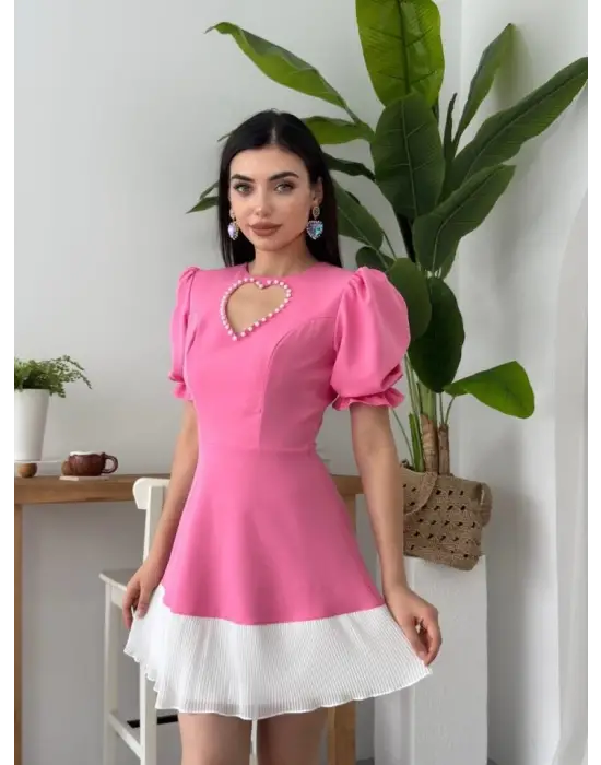 Omarı Zarif Dantel Detaylı Siyah Elbise