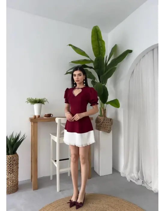 Safe Kalp Detaylı Elbise