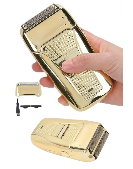 Sakal Kesme Tıraş Makinesi Paslanmaz Çelik Gold Şarjlı