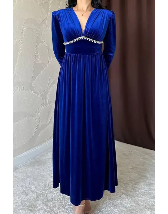 Omarı Göğüs Altı Taşlı Elbise Modelleri