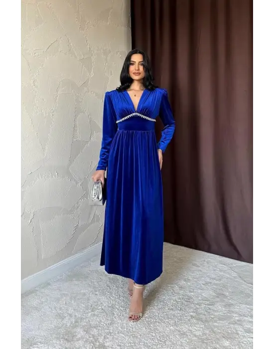 Omarı Göğüs Altı Taşlı Elbise Modelleri