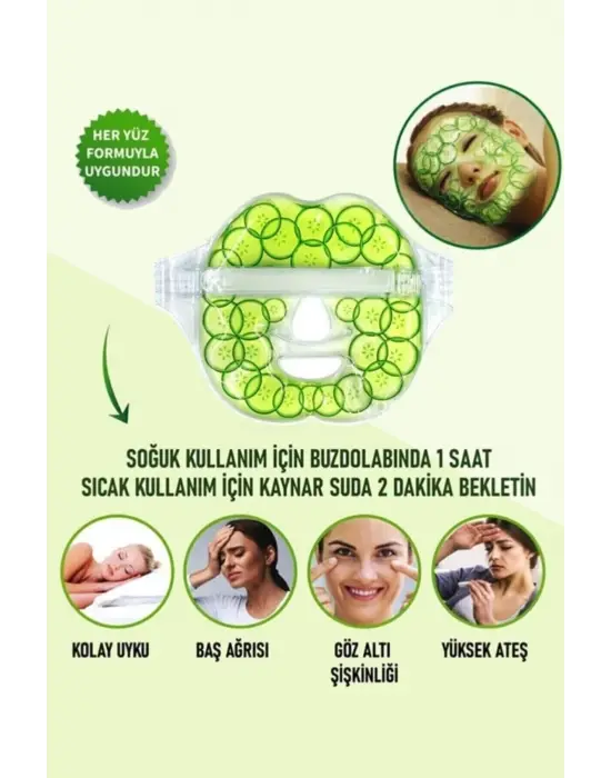 Salatalık Yüz Maske Jel Sıcak Soğuk Kullanım Rahatlatıcı