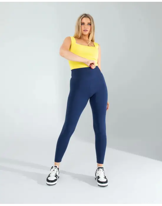 Omarı Kalın Askılı Sarı Crop Bluz