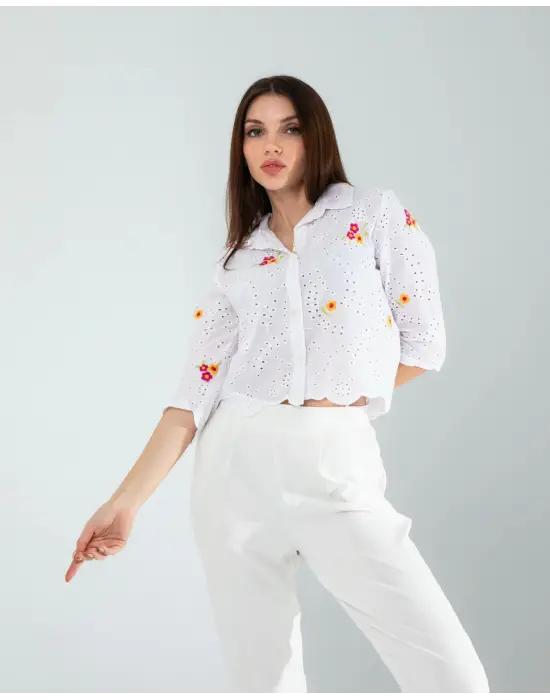 Lüks Nakışlı Fisto Gömlek