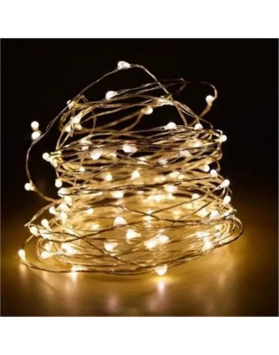 Sarı Peri LED Flaşlı Işık – 10 Metre Dekoratif Oda ve Organizasyon Aydınlatması