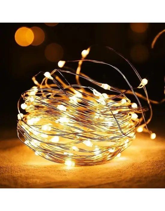 Sarı Peri LED Flaşlı Işık – 3 Metre Dekoratif Oda ve Organizasyon Aydınlatması