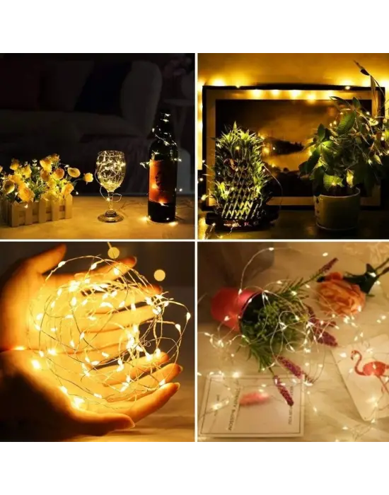 Sarı Peri LED Flaşlı Işık – 3 Metre Dekoratif Oda ve Organizasyon Aydınlatması