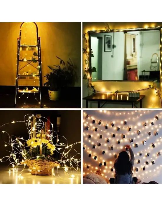 Sarı Peri LED Flaşlı Işık – 3 Metre Dekoratif Oda ve Organizasyon Aydınlatması