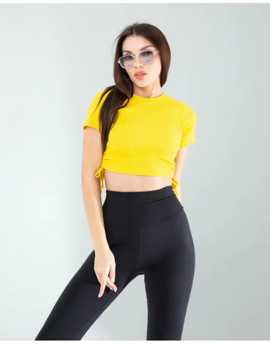 Trend Yandan Büzgülü Crop