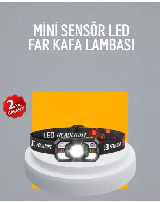 Şarj Edilebilir Led Far Hareket Sensörlü 5 Modlu Outdoor