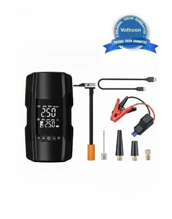 Şarjlı 10.000 Mah Akıllı Dijital Lastik Şişirme Pompası | 150 Psı | 12v Akü Şarj Takviyeli