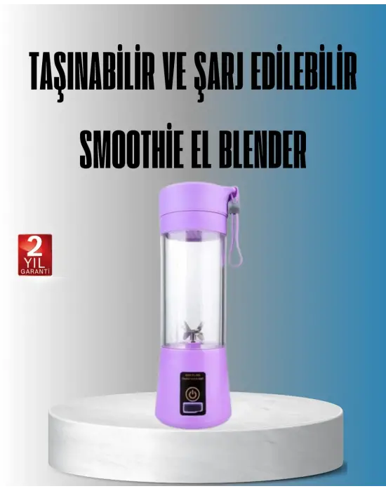 Şarjlı 380ml Portatif Smoothie Blender Usb Mini Shake Yapıcı