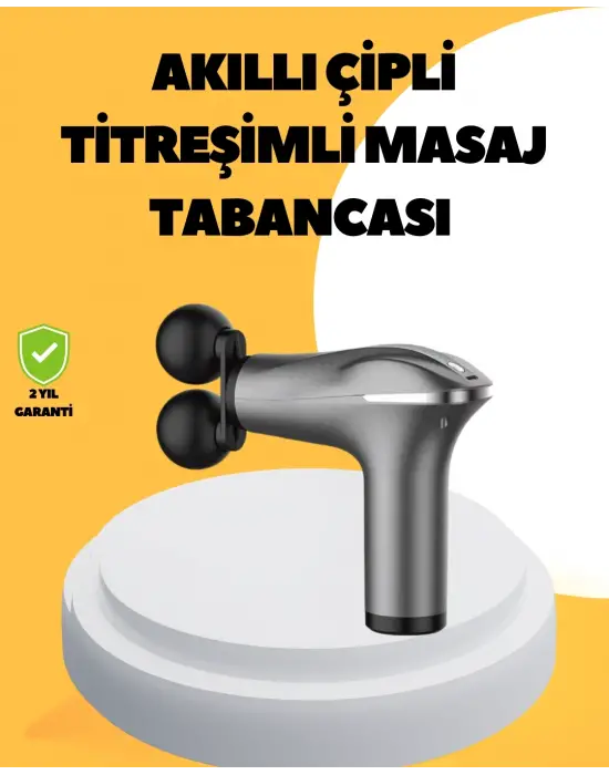 Şarjlı 4 Başlıklı Titreşimli Masaj Aleti Derin Kas Masajı Sporcu Destekli