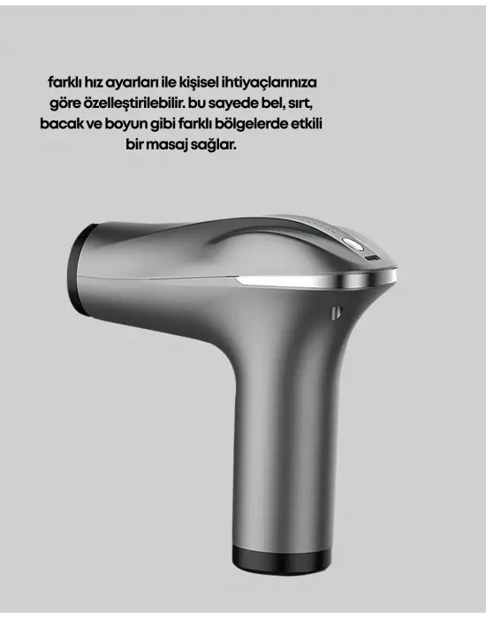 Şarjlı 4 Başlıklı Titreşimli Masaj Aleti Derin Kas Masajı Sporcu Destekli