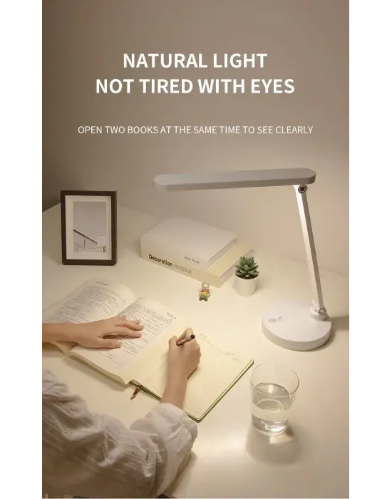 Şarjlı 40 Led Çalışma Okuma Işığı Kademeli Masa Lambası Ayarlanabilir Renk Tonu Ve Parlaklık Ps-1912