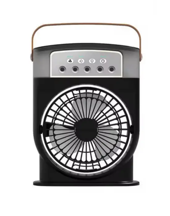 Şarjlı 600 Ml Su Hazneli Taşınabilir Masaüstü Vanilatör  Güçlü Fan Ve 2000 Mah Pil Siyah