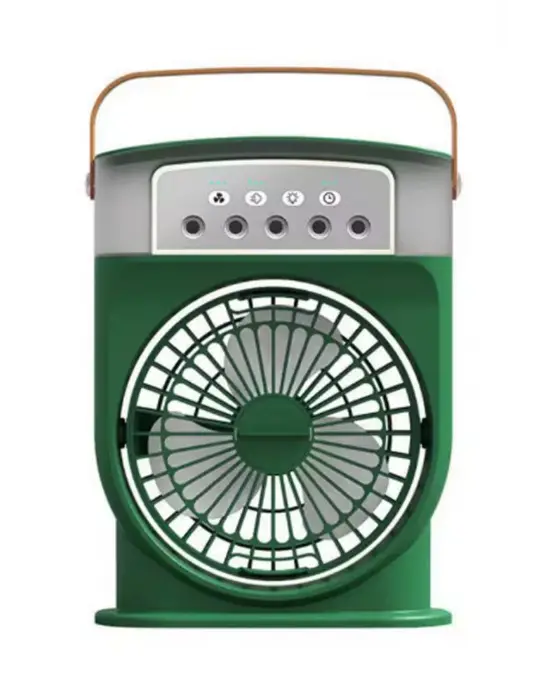 Şarjlı 600 Ml Su Hazneli Taşınabilir Masaüstü Vanilatör  Güçlü Fan Ve 2000 Mah Pil Yeşil