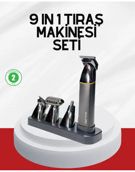 Şarjlı 9’u 1 Arada Çok Amaçlı Erkek Bakım Seti Yıkanabilir Başlıklar