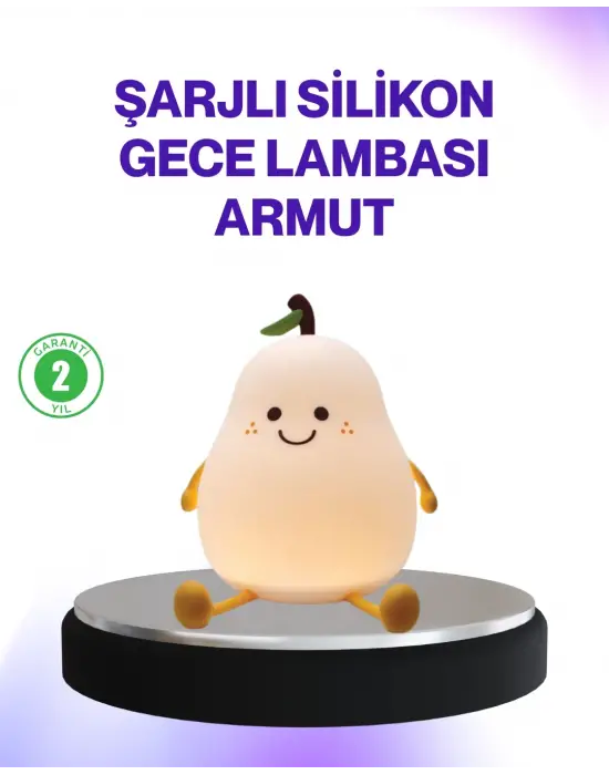 Şarjlı Armut Masa Lambası Renk Değiştiren Led Gece Işığı