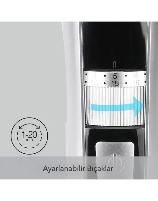 Şarjlı Ayarlanabilir Başlıklı Saç Sakal Traş Makinesi