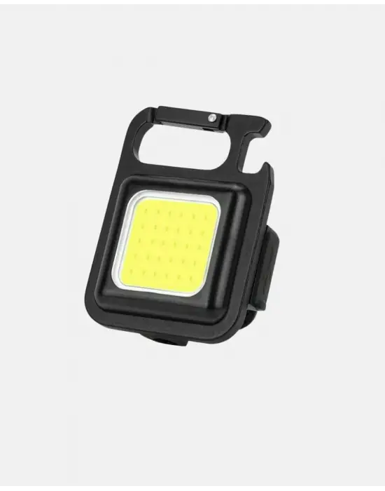 Şarjlı Cob Led Anahtarlık Fener – 4 Modlu, Manyetik Ve Katlanabilir Standlı