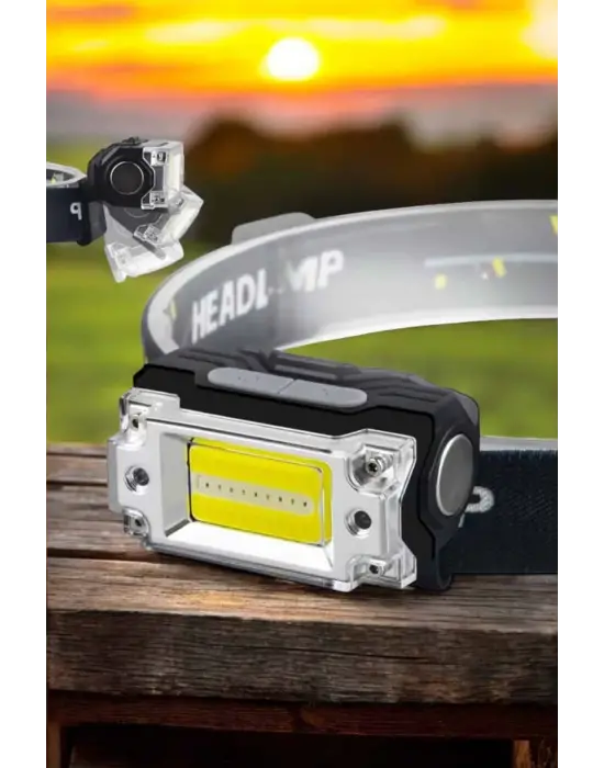 Şarjlı Kafa Feneri Suya Dayanıklı Ayarlanabilir Kamp Feneri