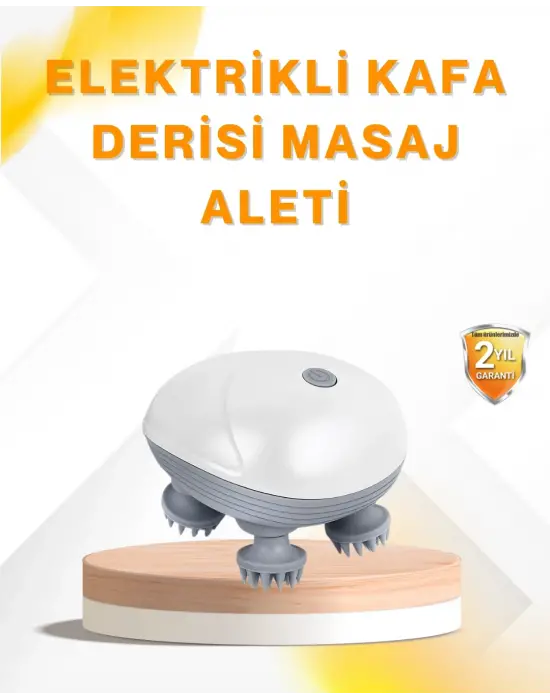Şarjlı Kafa Masaj Aleti 3 Hız Ayarlı Derin Masaj