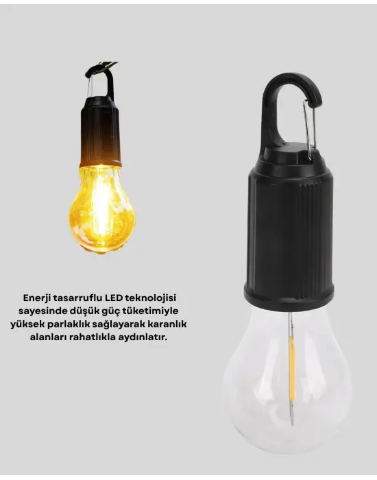 Şarjlı Kancalı Led Lamba – Kamp, Balkon Ve Acil Durum Işığı