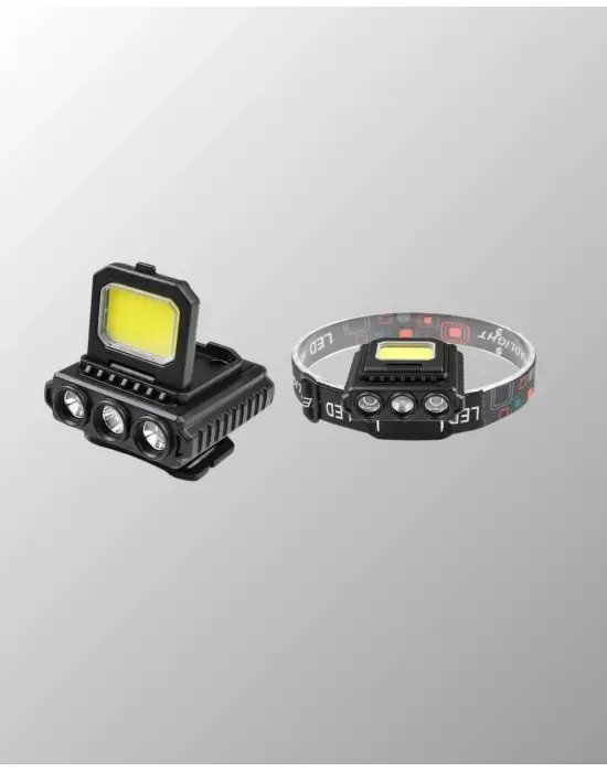 Şarjlı Led Kafa Lambası 800 Lumen Cob Xpe Ayarlanabilir Başlıklı