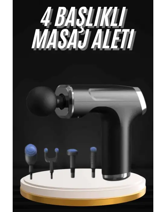 Şarjlı Masaj Tabancası 4 Başlıklı Mini Masaj Tabancası Ve Masaj Aleti