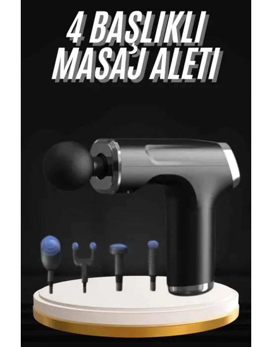 Şarjlı Masaj Tabancası 4 Başlıklı Mini Masaj Tabancası Ve Masaj Aleti
