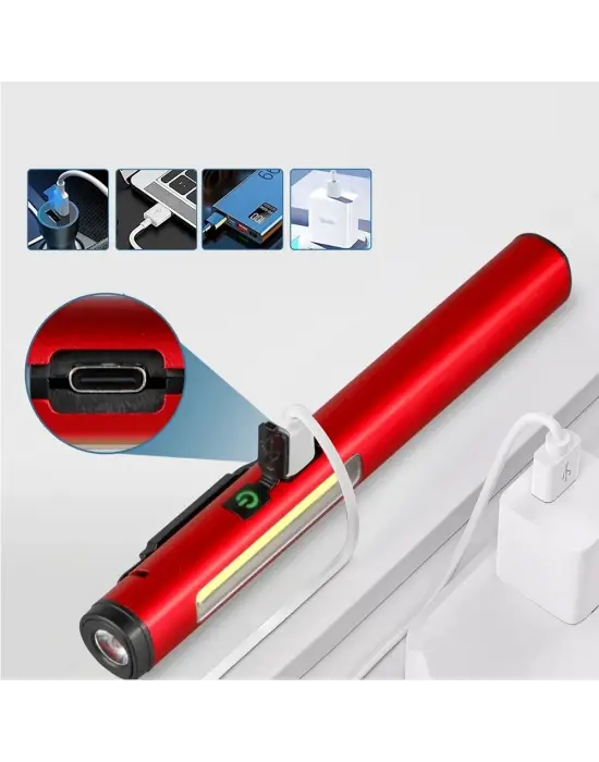 Şarjlı Mıknatıslı Çalışma Lambası Cep Feneri  Wt-307-s