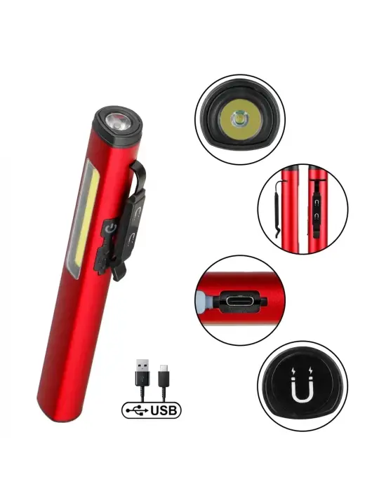 Şarjlı Mıknatıslı Çalışma Lambası Cep Feneri  Wt-307-s