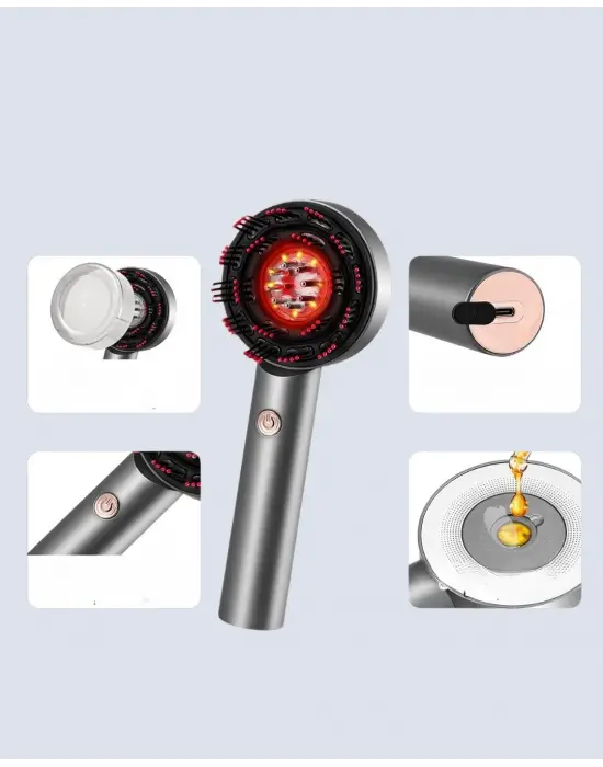 Şarjlı Saç Derisi Masaj Cihazı Kırmızı Işık Ve 3d Tarak Dişli