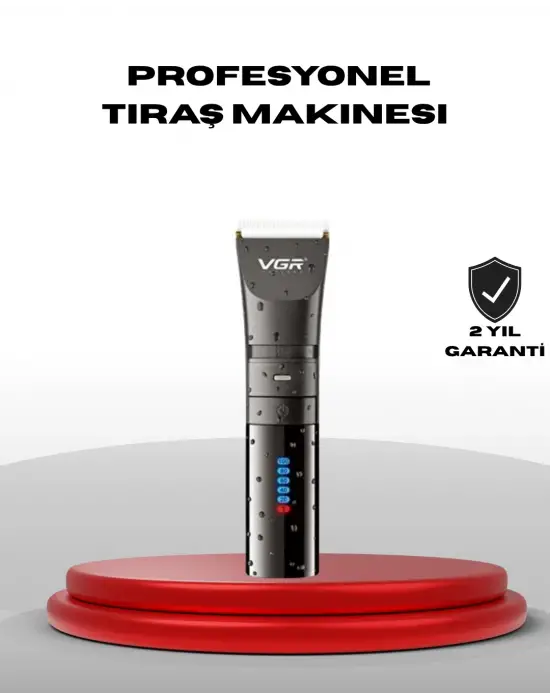 Şarjlı Tıraş Makinesi – Dijital Ekranlı, Ipx7 Su Geçirmez, Titanyum Bıçaklı