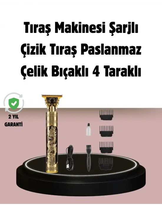 Şarjlı Titanyum Bıçaklı Saç Kesme Makinesi