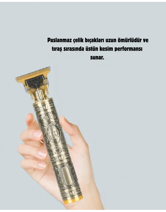 Şarjlı Titanyum Bıçaklı Saç Kesme Makinesi