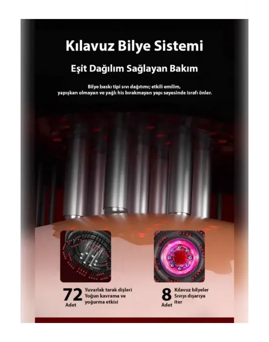 Omarı Titreşimli Saç Masaj Fırçası ve Bakım Yağı Haznesi