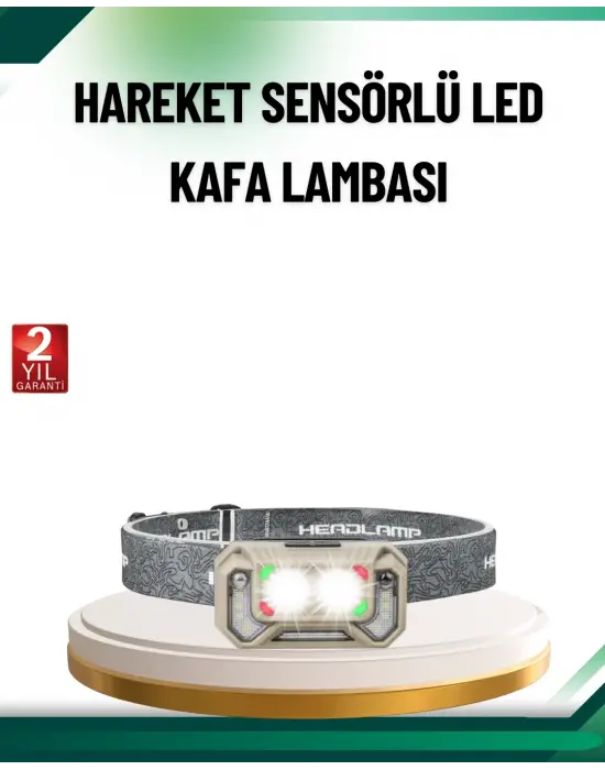 Şarjlı Wave Sensörlü Led Kafa Feneri Outdoor Kullanım