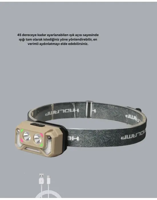 Şarjlı Wave Sensörlü Led Kafa Feneri Outdoor Kullanım