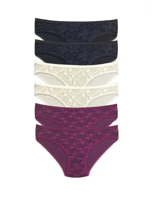 Omarı Şeffaf Dantelli Ön Kadın Slip Külot Seti