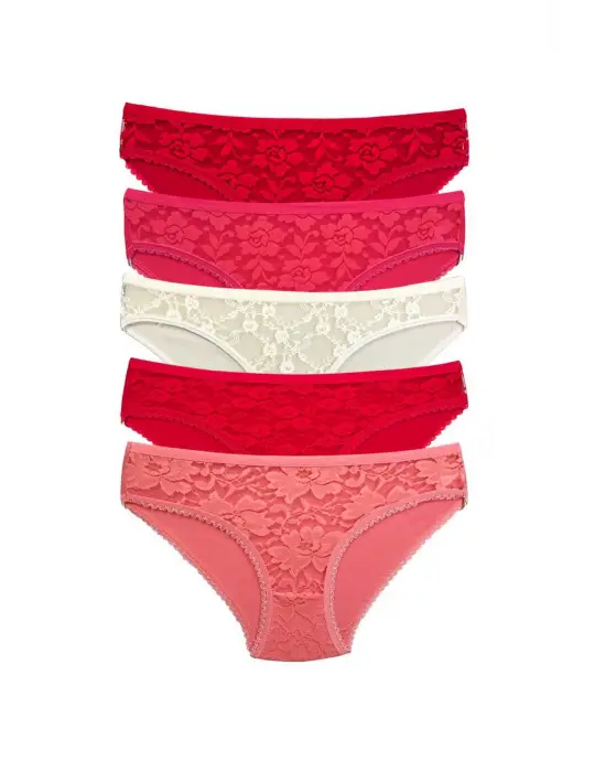 Omarı Elegan Dantel Detaylı Transparan Kadın Slip Külot