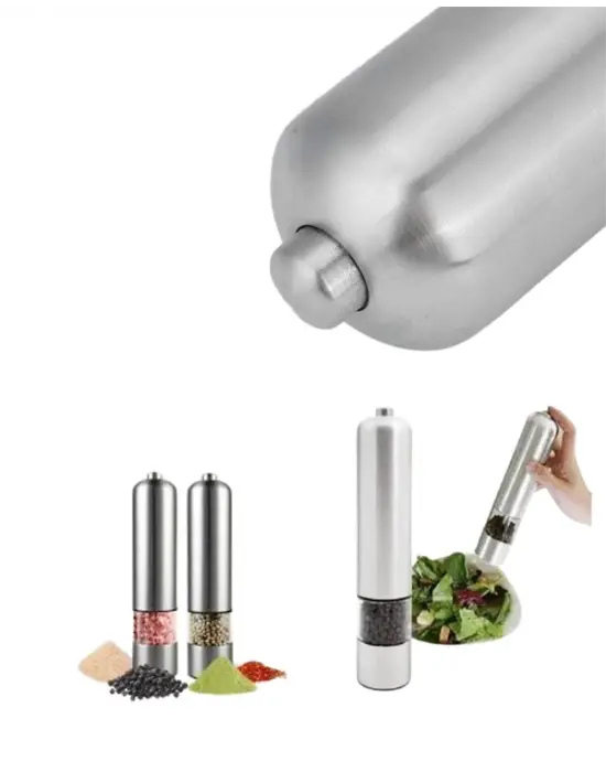 Şeffaf Hazneli Elektrikli Tuz Karabiber Öğütücü Pilli Taşınabilir Mutfak Aleti