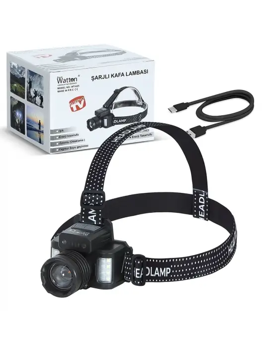 Sensörlü Cree Tg Led  Şarjlı Kafa Lambası  Wt-625