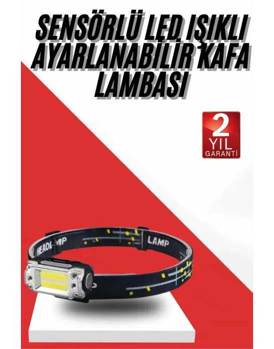 Sensörlü Kamp Lambası Ayarlanabilir Kafa Lambası Kafa Bantlı
