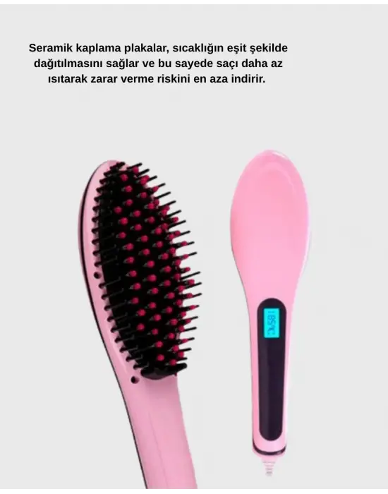 Seramik Plakalı Saç Düzleştirici Hızlı Isınan 5 Kademe Isı Ayarlı