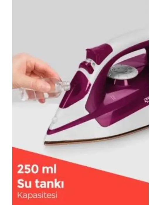 Seramik Tabanlı Kırmızı 2200 Watt Şok Buharlı Ütü